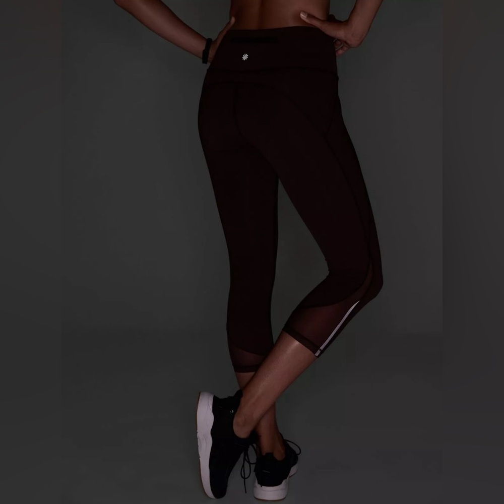 Athleta Lightning Stash Pocket Capri Athletic Compression Leggings / Black Sz S - Picture 5 of 14